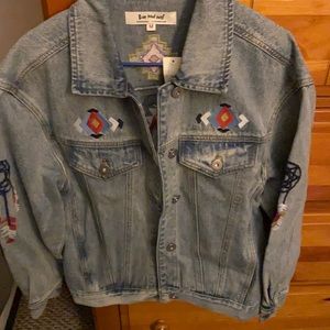 NWT Embroidered Jean Jacket!!